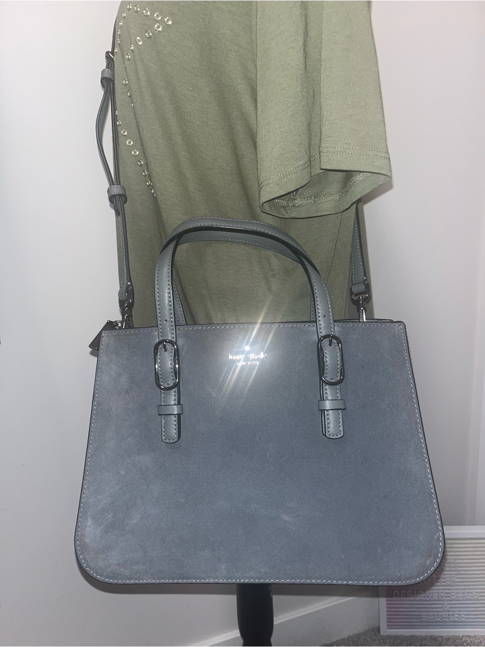 Kate Spade Grey Suede Satchel